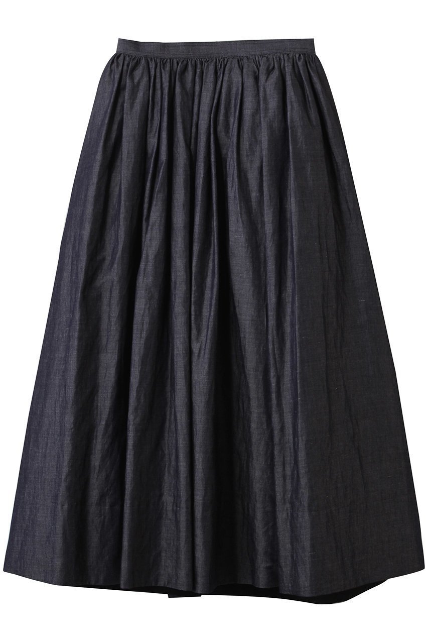 【デザイン ワークス/DESIGN WORKS】のラミーデニムスカート インテリア・キッズ・メンズ・レディースファッション・服の通販 founy(ファニー) 　ファッション　Fashion　レディースファッション　Fashion for Women　スカート　Skirts　デニムスカート・カジュアルスカート　Denim Skirts　ロングスカート　Long Skirts / Maxi & Midi Skirts　ギャザー　Gathered, Ruffled　ジャケット　Jacket, Outerwear　ロング　Long, Long-Length　今季　This Season, Current Season　夏　Summer　ネイビー|ID: prp329100004555523 ipo3291000000035550815