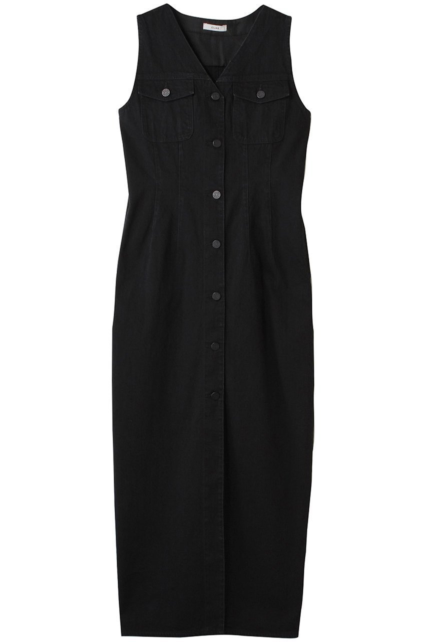 【クラネ/CLANE】のLADY DENIM N/S ONEPIECE/ワンピース インテリア・キッズ・メンズ・レディースファッション・服の通販 founy(ファニー) 　ファッション　Fashion　レディースファッション　WOMEN　ワンピース　Dress　チュニック　Tunic　チュニック　Tunic　デニム　Denim　ロング　Long　NEW・新作・新着・新入荷　New Arrivals　羽織　Haori　BLACK|ID: prp329100004555525 ipo3291000000032196640