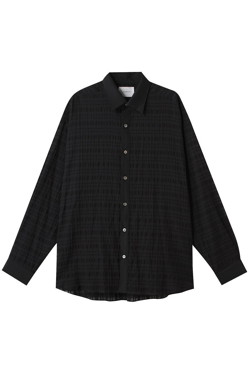 【ミディウミソリッド/MIDIUMISOLID / MEN】の【MEN】sheer check shirt シャツ インテリア・キッズ・メンズ・レディースファッション・服の通販 founy(ファニー) 　ファッション　Fashion　メンズファッション　Fashion for Men　クラシック　Classic, Timeless Style　スリーブ　Sleeve, Long Sleeve / Short Sleeve　チェック　Check, Plaid, Tartan　デニム　Denim, Jeans Material　バランス　Balance, Style Balance　パターン　Pattern, Design Print　ロング　Long, Long-Length　夏　Summer　春　Spring　S/S・春夏　SS, Spring/Summer, Warm Season　black|ID: prp329100004555532 ipo3291000000032806945