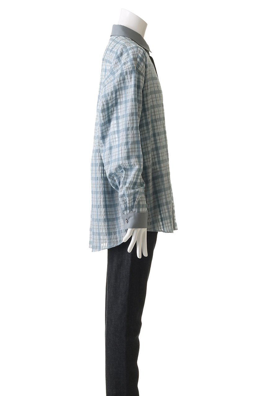 【ミディウミソリッド/MIDIUMISOLID / MEN】の【MEN】sheer check shirt シャツ 人気、トレンドファッション・服の通販 founy(ファニー) 　ファッション　Fashion　メンズファッション　Fashion for Men　クラシック　Classic, Timeless Style　スリーブ　Sleeve, Long Sleeve / Short Sleeve　チェック　Check, Plaid, Tartan　デニム　Denim, Jeans Material　バランス　Balance, Style Balance　パターン　Pattern, Design Print　ロング　Long, Long-Length　夏　Summer　春　Spring　S/S・春夏　SS, Spring/Summer, Warm Season　other-3|ID: prp329100004555532 ipo3291000000032806947