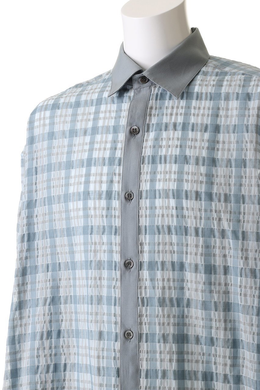 【ミディウミソリッド/MIDIUMISOLID / MEN】の【MEN】sheer check shirt シャツ 人気、トレンドファッション・服の通販 founy(ファニー) 　ファッション　Fashion　メンズファッション　Fashion for Men　クラシック　Classic, Timeless Style　スリーブ　Sleeve, Long Sleeve / Short Sleeve　チェック　Check, Plaid, Tartan　デニム　Denim, Jeans Material　バランス　Balance, Style Balance　パターン　Pattern, Design Print　ロング　Long, Long-Length　夏　Summer　春　Spring　S/S・春夏　SS, Spring/Summer, Warm Season　other-5|ID: prp329100004555532 ipo3291000000035844242