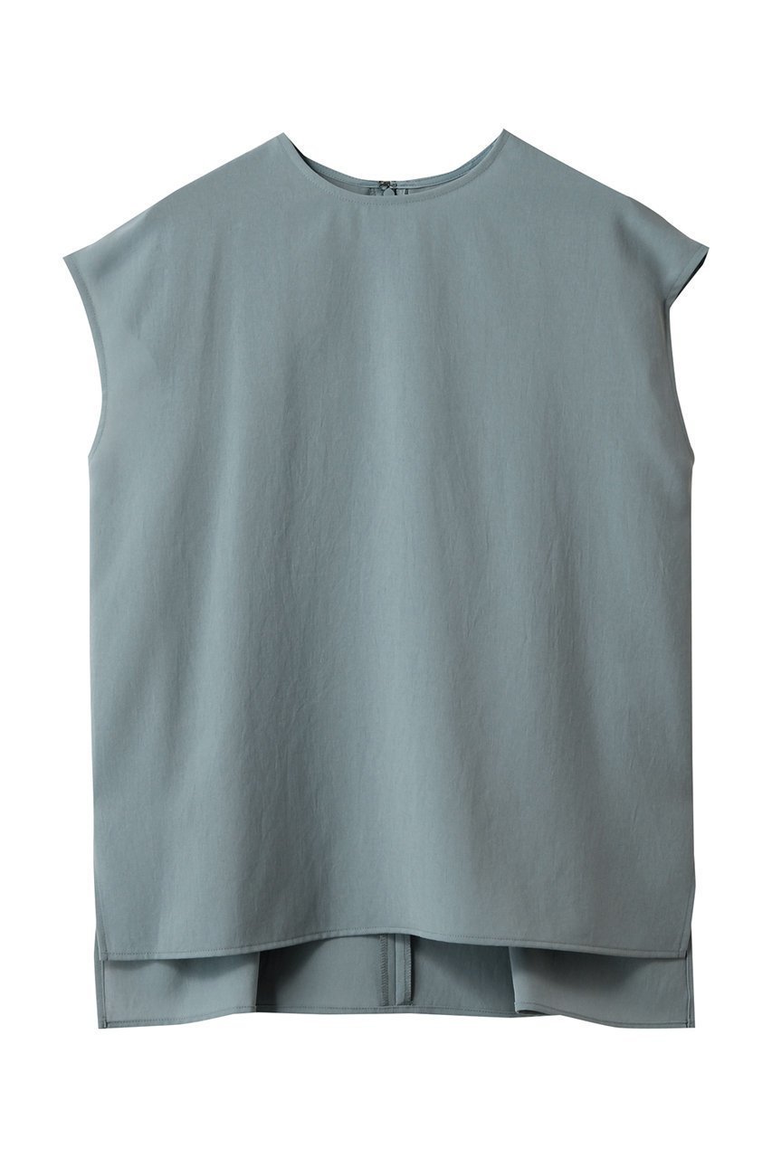【アンクレイヴ/uncrave】のドライタッチトロ ノースリーブブラウス インテリア・キッズ・メンズ・レディースファッション・服の通販 founy(ファニー) 　ファッション　Fashion　レディースファッション　Fashion for Women　トップス・カットソー　Cut & Sew Tops　キャミソール&ノースリーブ　Camisoles & Sleeveless Tops　シャツ・ブラウス・オフィスカジュアル　Elegant Blouses & Button-Ups　スリット　Slit, Slit Detail　ノースリーブ　Sleeveless, No-Sleeve　洗える　Machine Washable　アッシュブルー|ID: prp329100004555547 ipo3291000000032807434