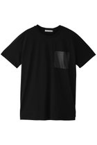 【ベイジ,/BEIGE,】のTORENIA(トレニア)/レザーポケットコットンクルーネックTシャツ Black×Black|ID:prp329100004555557