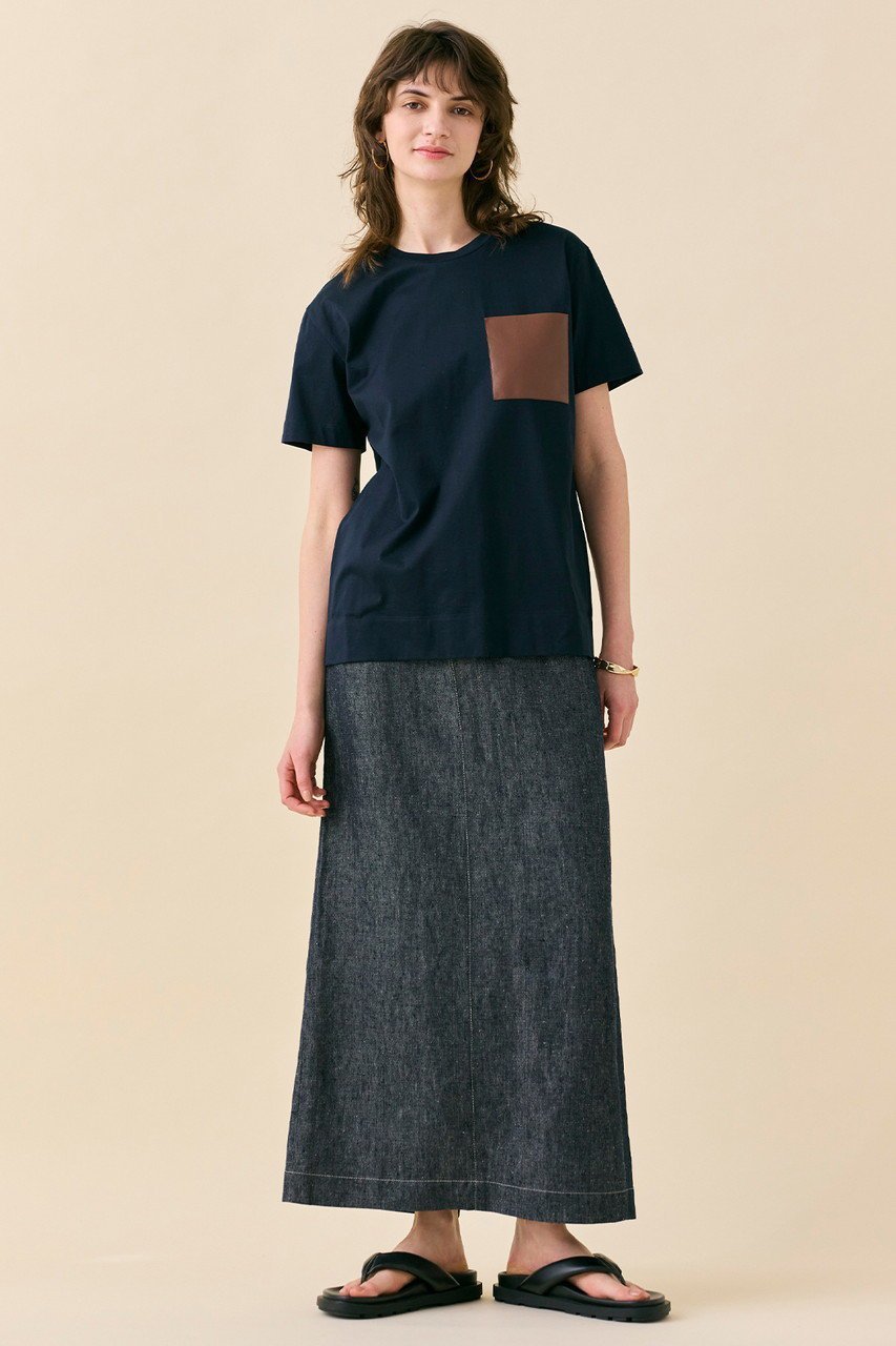 【ベイジ,/BEIGE,】のTORENIA(トレニア)/レザーポケットコットンクルーネックTシャツ 人気、トレンドファッション・服の通販 founy(ファニー) 　ファッション　Fashion　レディースファッション　Fashion for Women　トップス・カットソー　Cut & Sew Tops　シャツ・ブラウス・オフィスカジュアル　Elegant Blouses & Button-Ups　ロングTシャツ・Tシャツ　Longline T-Shirts & Tees　カットソー・ベーシックTシャツ　Cut-and-Sewn Tops / Stretch Tees & Basics　ショート　Short, Short Length　スリーブ　Sleeve, Long Sleeve / Short Sleeve　デニム　Denim, Jeans Material　ベーシック　Basic, Essential　other-6|ID: prp329100004555557 ipo3291000000032631863