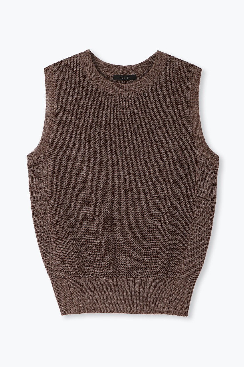 【レリル/lelill】のリサイクルPEギマベスト インテリア・キッズ・メンズ・レディースファッション・服の通販 founy(ファニー) 　ファッション　Fashion　レディースファッション　WOMEN　アウター　Coat Outerwear　ジャケット　Jackets　ジャケット　Jacket　ベスト　Vest　夏　Summer　NEW・新作・新着・新入荷　New Arrivals　ブラウン|ID: prp329100004557916 ipo3291000000032220008