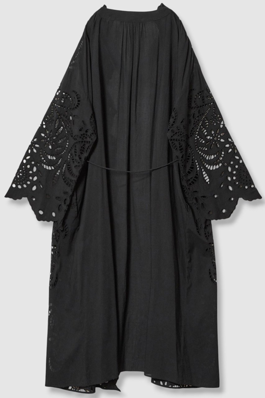 【ハウス オブ ロータス/HOUSE OF LOTUS】のシフリー刺繍ロングガウン 人気、トレンドファッション・服の通販 founy(ファニー) 　ファッション　Fashion　レディースファッション　Fashion for Women　トップス・カットソー　Cut & Sew Tops　シャツ・ブラウス・オフィスカジュアル　Elegant Blouses & Button-Ups　ガウン　Gown, Robe　シンプル　Simple, Minimal　スカラップ　Scallop, Scalloped Edge　スリーブ　Sleeve, Long Sleeve / Short Sleeve　タッセル　Tassel, Fringe　ボタニカル　Botanical, Floral Pattern　レース　Lace, Lace Fabric　ロング　Long, Long-Length　ワーク　Workwear, Utility Style　other-2|ID: prp329100004559120 ipo3291000000034952352