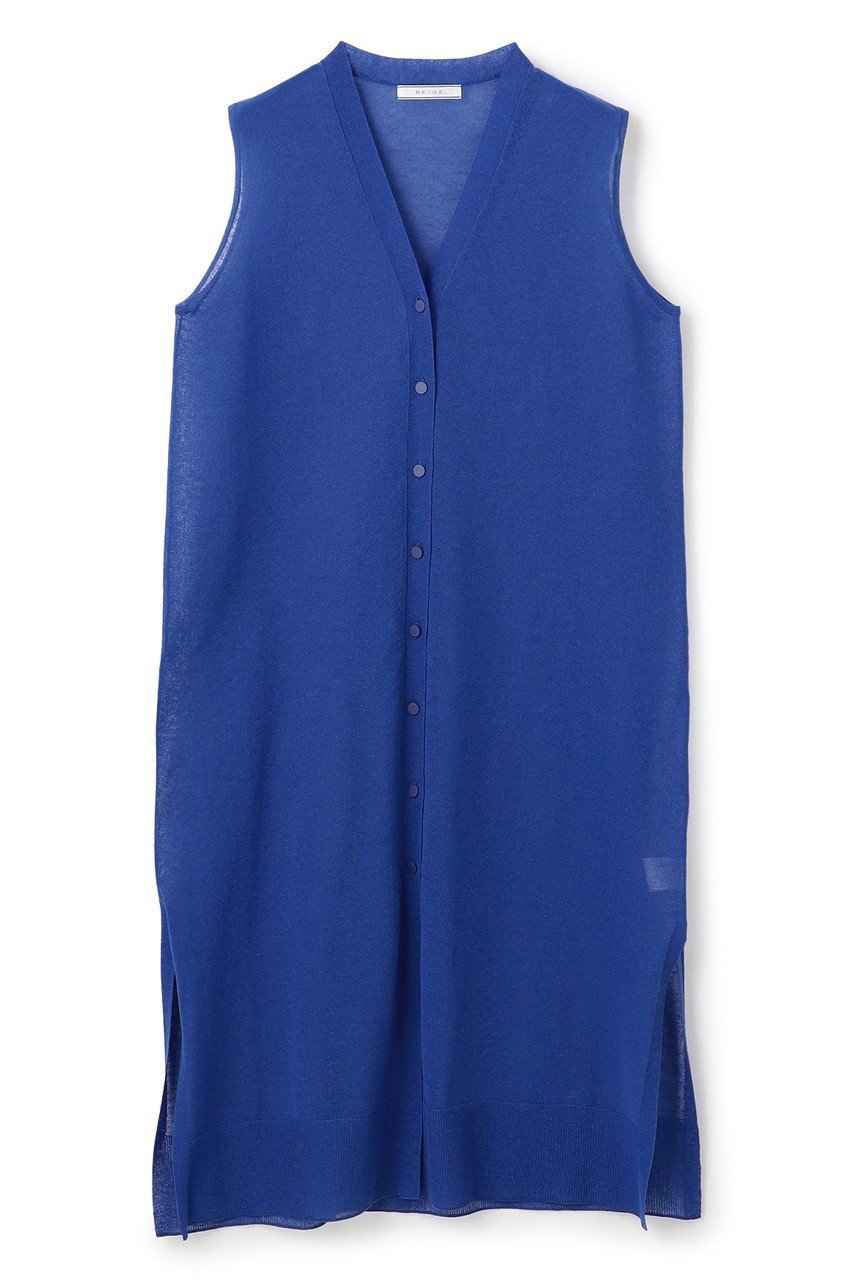 【ベイジ,/BEIGE,】の【5/28 12:00販売開始】MILANO / リネン混シアーロングジレカーディガン/ インテリア・キッズ・メンズ・レディースファッション・服の通販 founy(ファニー) 　ファッション　Fashion　レディースファッション　WOMEN　トップス・カットソー　Tops/Tshirt　ニット　Knit Tops　カーディガン　Cardigans　ベスト/ジレ　Gilets/Vests　エアリー　Airy　カットソー　Cut And Sew　カーディガン　Cardigan　シアー　Sheer　スリット　Slit　フロント　Front　リネン　Linen　ロング　Long　透かし　Watermark　Blue|ID: prp329100004559128 ipo3291000000032232796