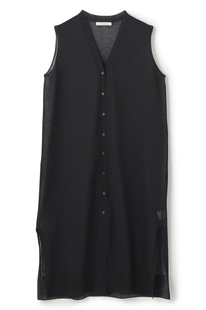 【ベイジ,/BEIGE,】の【5/28 12:00販売開始】MILANO / リネン混シアーロングジレカーディガン/ インテリア・キッズ・メンズ・レディースファッション・服の通販 founy(ファニー) 　ファッション　Fashion　レディースファッション　WOMEN　トップス・カットソー　Tops/Tshirt　ニット　Knit Tops　カーディガン　Cardigans　ベスト/ジレ　Gilets/Vests　エアリー　Airy　カットソー　Cut And Sew　カーディガン　Cardigan　シアー　Sheer　スリット　Slit　フロント　Front　リネン　Linen　ロング　Long　透かし　Watermark　Black|ID: prp329100004559128 ipo3291000000032232797