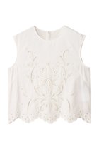 【ベイジ,/BEIGE,】のGALLERIA / コットンエンブロイダリーノースリーブブラウス/ White|ID: prp329100004559133 ipo3291000000035612964