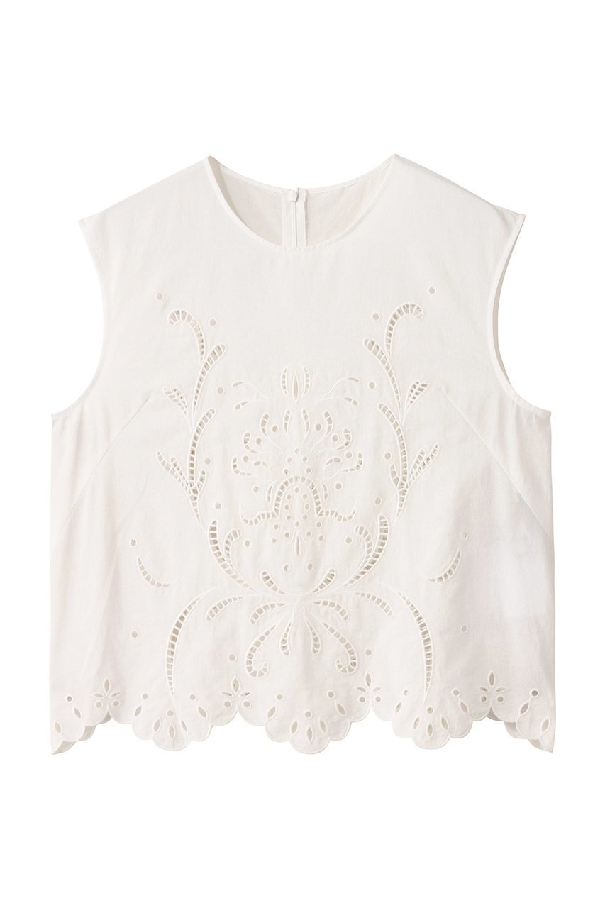 【ベイジ,/BEIGE,】のGALLERIA / コットンエンブロイダリーノースリーブブラウス/ インテリア・キッズ・メンズ・レディースファッション・服の通販 founy(ファニー) 　ファッション　Fashion　レディースファッション　Fashion for Women　トップス・カットソー　Cut & Sew Tops　キャミソール&ノースリーブ　Camisoles & Sleeveless Tops　シャツ・ブラウス・オフィスカジュアル　Elegant Blouses & Button-Ups　おすすめ　Recommended / Our Picks　コンパクト　Compact, Small Size　ダウン　Down, Puffer　デニム　Denim, Jeans Material　ノースリーブ　Sleeveless, No-Sleeve　ボックス　Boxy, Box Shape　ワイド　Wide, Wide Fit　エレガント 上品　Elegant　夏　Summer　春　Spring　S/S・春夏　SS, Spring/Summer, Warm Season　White|ID: prp329100004559133 ipo3291000000035612964