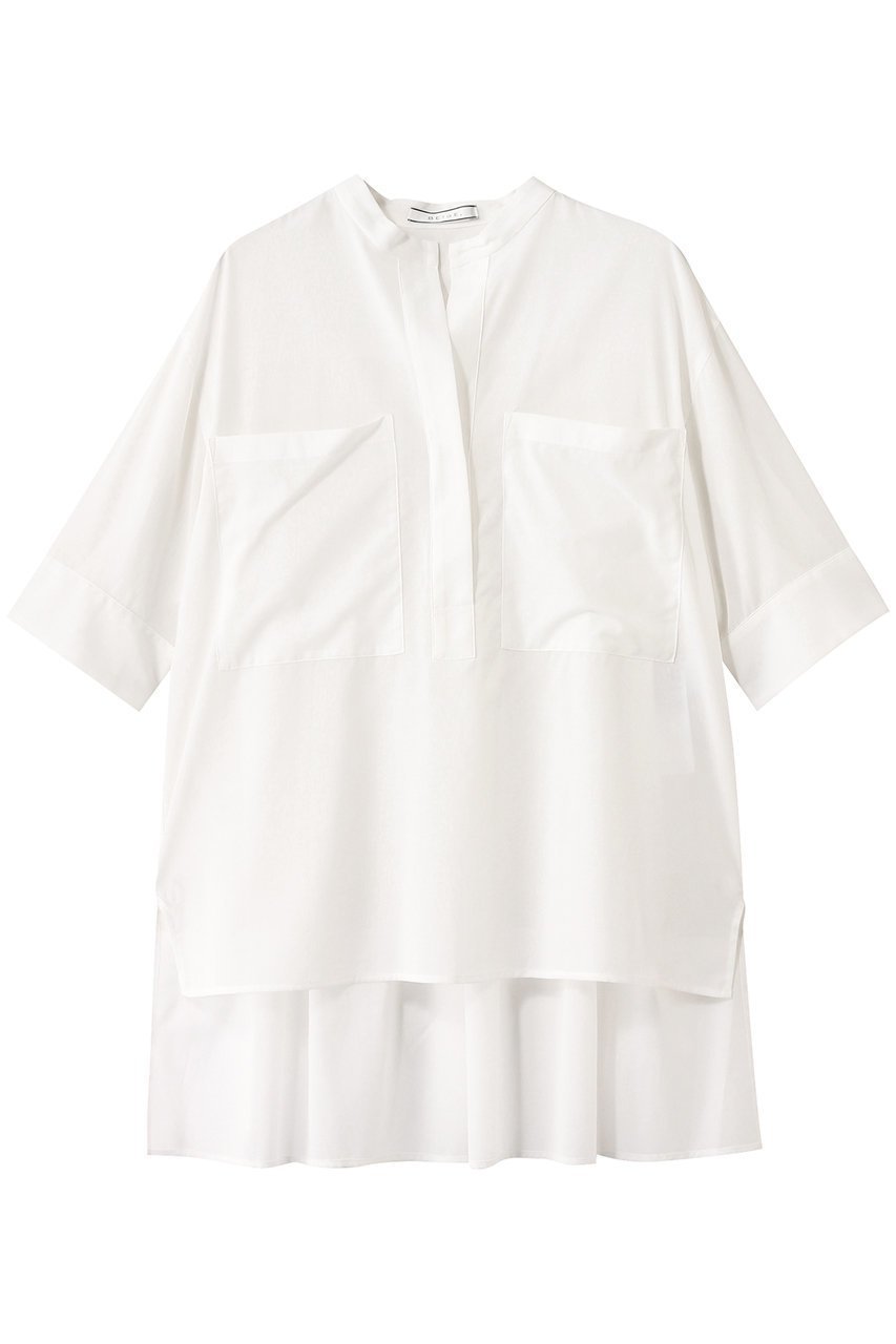 【ベイジ,/BEIGE,】のBAC / コットンビックポケットスタンドカラーシャツ/ 人気、トレンドファッション・服の通販 founy(ファニー) 　ファッション　Fashion　レディースファッション　Fashion for Women　トップス・カットソー　Cut & Sew Tops　シャツ・ブラウス・オフィスカジュアル　Elegant Blouses & Button-Ups　ギャザー　Gathered, Ruffled　ショート　Short, Short Length　スリーブ　Sleeve, Long Sleeve / Short Sleeve　ハーフ　Half, Half-Length　ポケット　Pocket, Pocket Detail　ミドル　Middle Length, Mid Height　リュクス　Luxury, Elegant, High-End, Chic　ビジネス 仕事 通勤　Business / Work / Commuting　 other-1|ID: prp329100004559135 ipo3291000000032813539