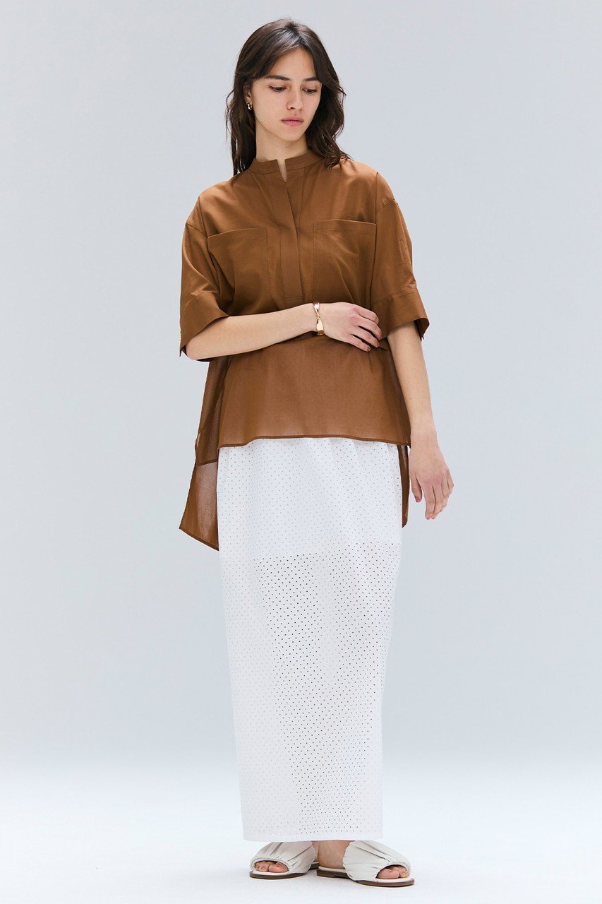 【ベイジ,/BEIGE,】のBAC / コットンビックポケットスタンドカラーシャツ/ 人気、トレンドファッション・服の通販 founy(ファニー) 　ファッション　Fashion　レディースファッション　Fashion for Women　トップス・カットソー　Cut & Sew Tops　シャツ・ブラウス・オフィスカジュアル　Elegant Blouses & Button-Ups　ギャザー　Gathered, Ruffled　ショート　Short, Short Length　スリーブ　Sleeve, Long Sleeve / Short Sleeve　ハーフ　Half, Half-Length　ポケット　Pocket, Pocket Detail　ミドル　Middle Length, Mid Height　リュクス　Luxury, Elegant, High-End, Chic　ビジネス 仕事 通勤　Business / Work / Commuting　other-6|ID: prp329100004559135 ipo3291000000032813547