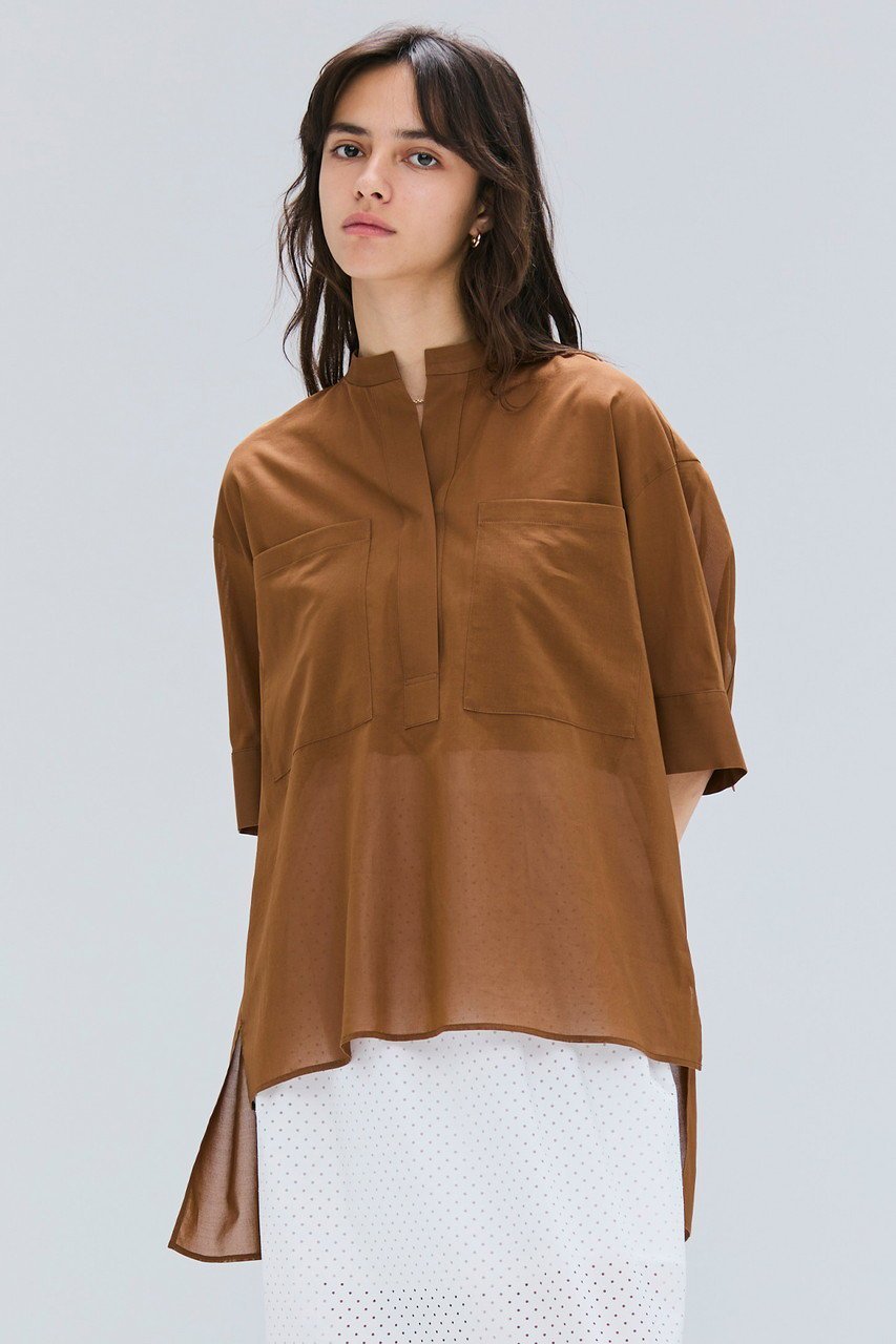 【ベイジ,/BEIGE,】のBAC / コットンビックポケットスタンドカラーシャツ/ 人気、トレンドファッション・服の通販 founy(ファニー) 　ファッション　Fashion　レディースファッション　Fashion for Women　トップス・カットソー　Cut & Sew Tops　シャツ・ブラウス・オフィスカジュアル　Elegant Blouses & Button-Ups　ギャザー　Gathered, Ruffled　ショート　Short, Short Length　スリーブ　Sleeve, Long Sleeve / Short Sleeve　ハーフ　Half, Half-Length　ポケット　Pocket, Pocket Detail　ミドル　Middle Length, Mid Height　リュクス　Luxury, Elegant, High-End, Chic　ビジネス 仕事 通勤　Business / Work / Commuting　other-7|ID: prp329100004559135 ipo3291000000032813548