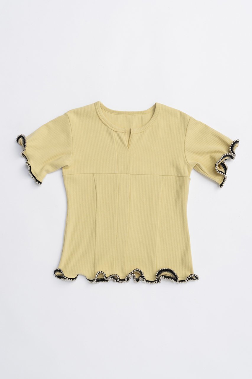 【プランク プロジェクト/PRANK PROJECT】のチェーンヘムトップ / Chain Hem Top インテリア・キッズ・メンズ・レディースファッション・服の通販 founy(ファニー) 　ファッション　Fashion　レディースファッション　WOMEN　トップス・カットソー　Tops/Tshirt　シャツ/ブラウス　Shirts/Blouses　ロング / Tシャツ　T-Shirts　カットソー　Cut and Sewn　ウェーブ　Wave　カッティング　Cutting　ショート　Short　スリーブ　Sleeve　チェーン　Chain　デニム　Denim　夏　Summer　NEW・新作・新着・新入荷　New Arrivals　YEL(イエロー)|ID: prp329100004559144 ipo3291000000032232921
