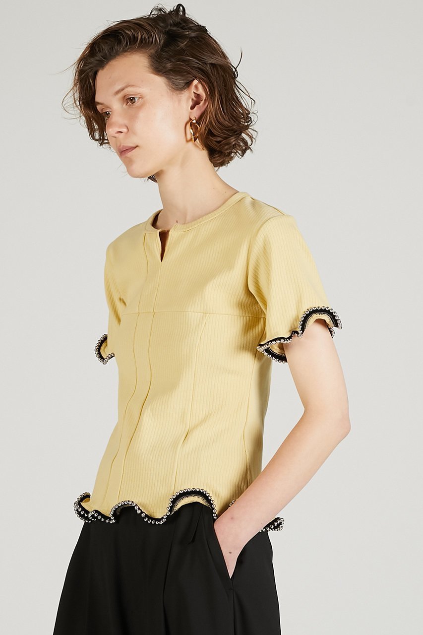 【プランク プロジェクト/PRANK PROJECT】のチェーンヘムトップ / Chain Hem Top 人気、トレンドファッション・服の通販 founy(ファニー) 　ファッション　Fashion　レディースファッション　WOMEN　トップス・カットソー　Tops/Tshirt　シャツ/ブラウス　Shirts/Blouses　ロング / Tシャツ　T-Shirts　カットソー　Cut and Sewn　ウェーブ　Wave　カッティング　Cutting　ショート　Short　スリーブ　Sleeve　チェーン　Chain　デニム　Denim　夏　Summer　NEW・新作・新着・新入荷　New Arrivals　other-8|ID: prp329100004559144 ipo3291000000032232928