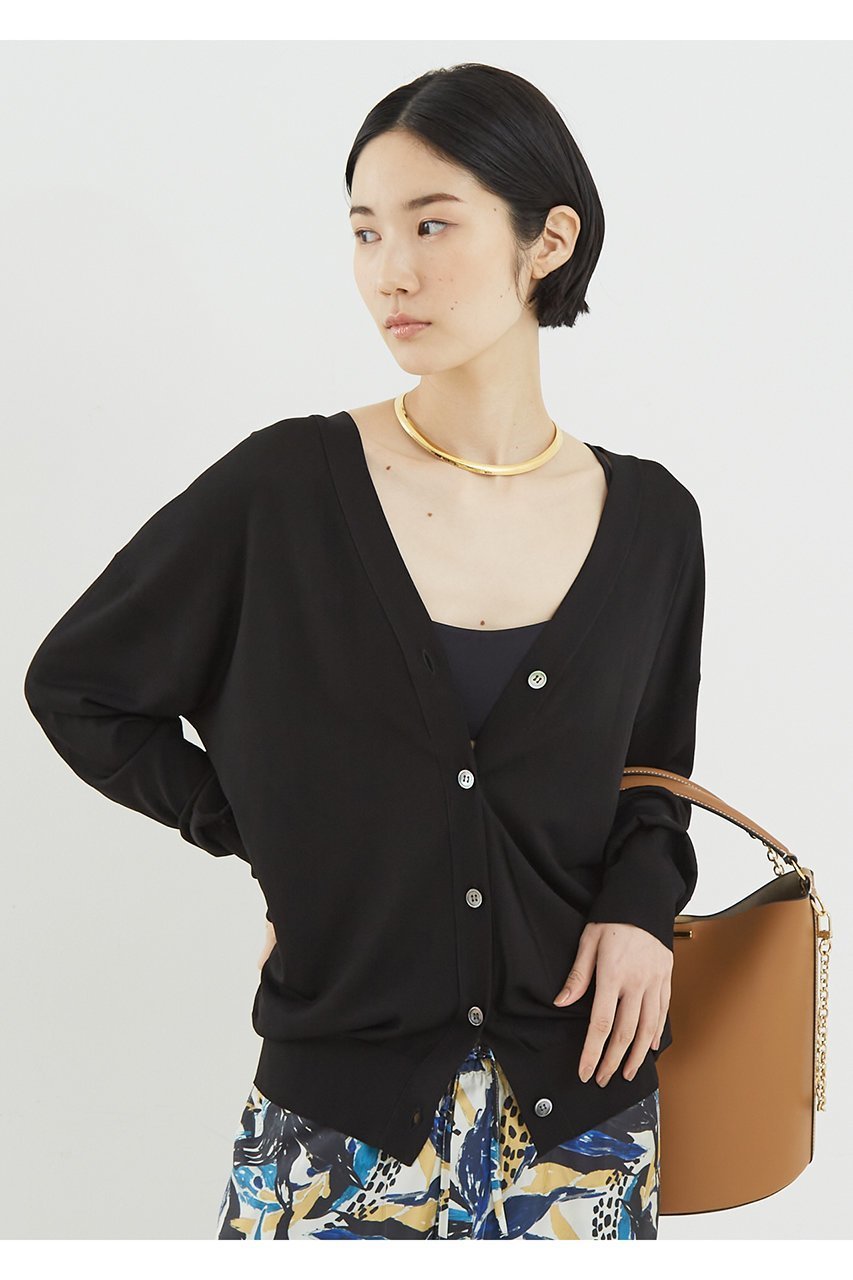 【ザ ストア バイ シー/THE STORE by C】のダブルVネックカーディガン 人気、トレンドファッション・服の通販 founy(ファニー) 　ファッション　Fashion　レディースファッション　Fashion for Women　トップス・カットソー　Cut & Sew Tops　ニット　Knit Tops & Sweaters　カーディガン・羽織り　Layered Style Cardigans　Vネックトップス　V-Neck Tops / V-Cut Neckline Shirts　なめらか　Smooth, Silky Texture　カーディガン　Cardigan, Knitwear　ストレッチ　Stretch, Stretchy Fabric　ダブル　Double, Double-Breasted　フロント　Front, Front Design　夏　Summer　春　Spring　S/S・春夏　SS, Spring/Summer, Warm Season　other-8|ID: prp329100004559145 ipo3291000000032813984