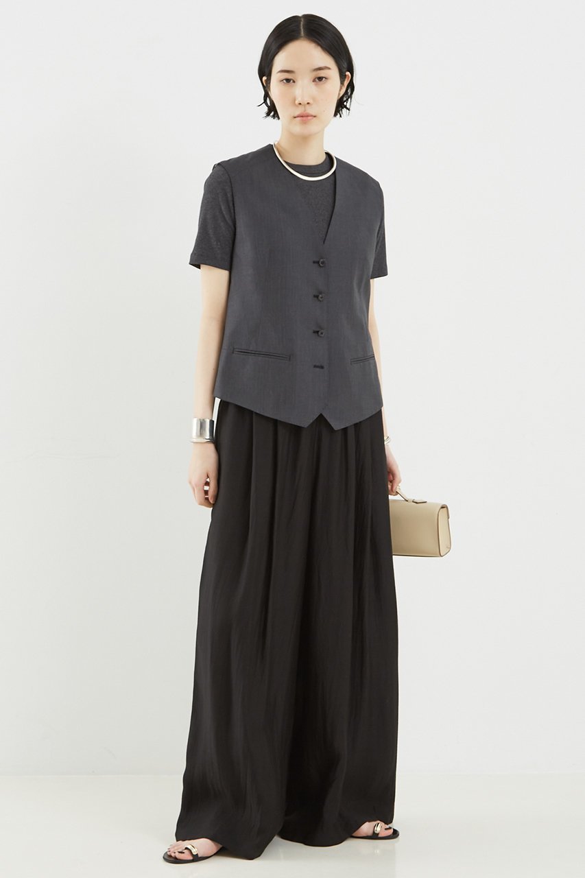 【ザ ストア バイ シー/THE STORE by C】のワイドギャザーパンツ 人気、トレンドファッション・服の通販 founy(ファニー) 　ファッション　Fashion　レディースファッション　Fashion for Women　パンツ　Pants & Trousers　エレガント 上品　Elegant　ギャザー　Gathered, Ruffled　シアー　Sheer, See-Through　シルク　Silk, 100% Silk　フランス　France, French　other-3|ID: prp329100004559147 ipo3291000000032813997