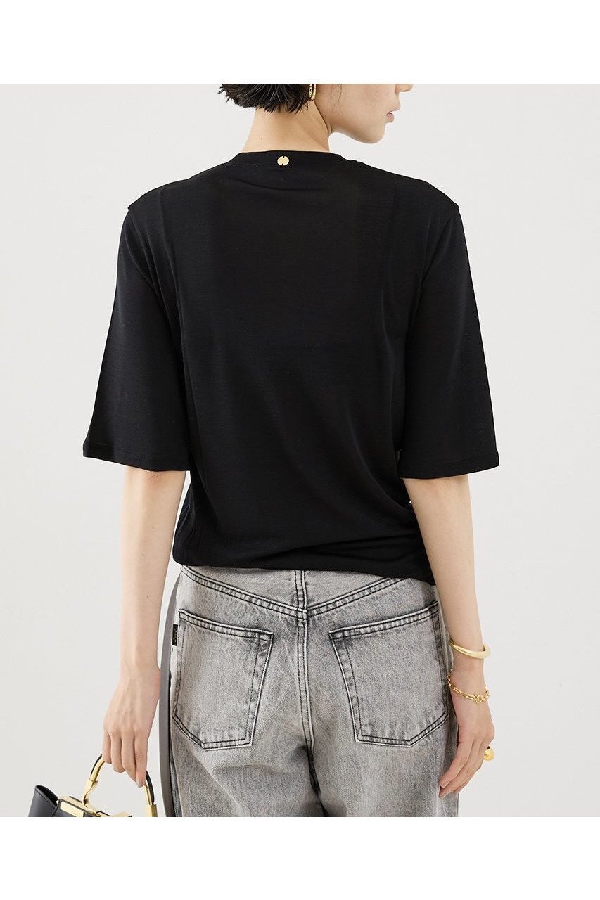 【ザ ストア バイ シー/THE STORE by C】のウォッシャブルシルクTee 人気、トレンドファッション・服の通販 founy(ファニー) 　ファッション　Fashion　レディースファッション　WOMEN　トップス・カットソー　Tops/Tshirt　シャツ/ブラウス　Shirts/Blouses　ロング / Tシャツ　T-Shirts　カットソー　Cut and Sewn　エレガント 上品　Elegant　ショート　Short　シルク　Silk　スリーブ　Sleeve　センター　Center　ドレープ　Drape　プレート　Plate　NEW・新作・新着・新入荷　New Arrivals　洗える　Washable　other-2|ID: prp329100004559148 ipo3291000000032232960