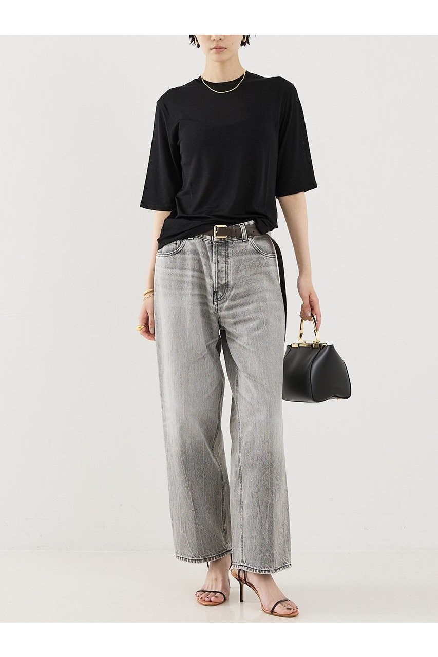 【ザ ストア バイ シー/THE STORE by C】のウォッシャブルシルクTee 人気、トレンドファッション・服の通販 founy(ファニー) 　ファッション　Fashion　レディースファッション　WOMEN　トップス・カットソー　Tops/Tshirt　シャツ/ブラウス　Shirts/Blouses　ロング / Tシャツ　T-Shirts　カットソー　Cut and Sewn　エレガント 上品　Elegant　ショート　Short　シルク　Silk　スリーブ　Sleeve　センター　Center　ドレープ　Drape　プレート　Plate　NEW・新作・新着・新入荷　New Arrivals　洗える　Washable　other-3|ID: prp329100004559148 ipo3291000000032232961