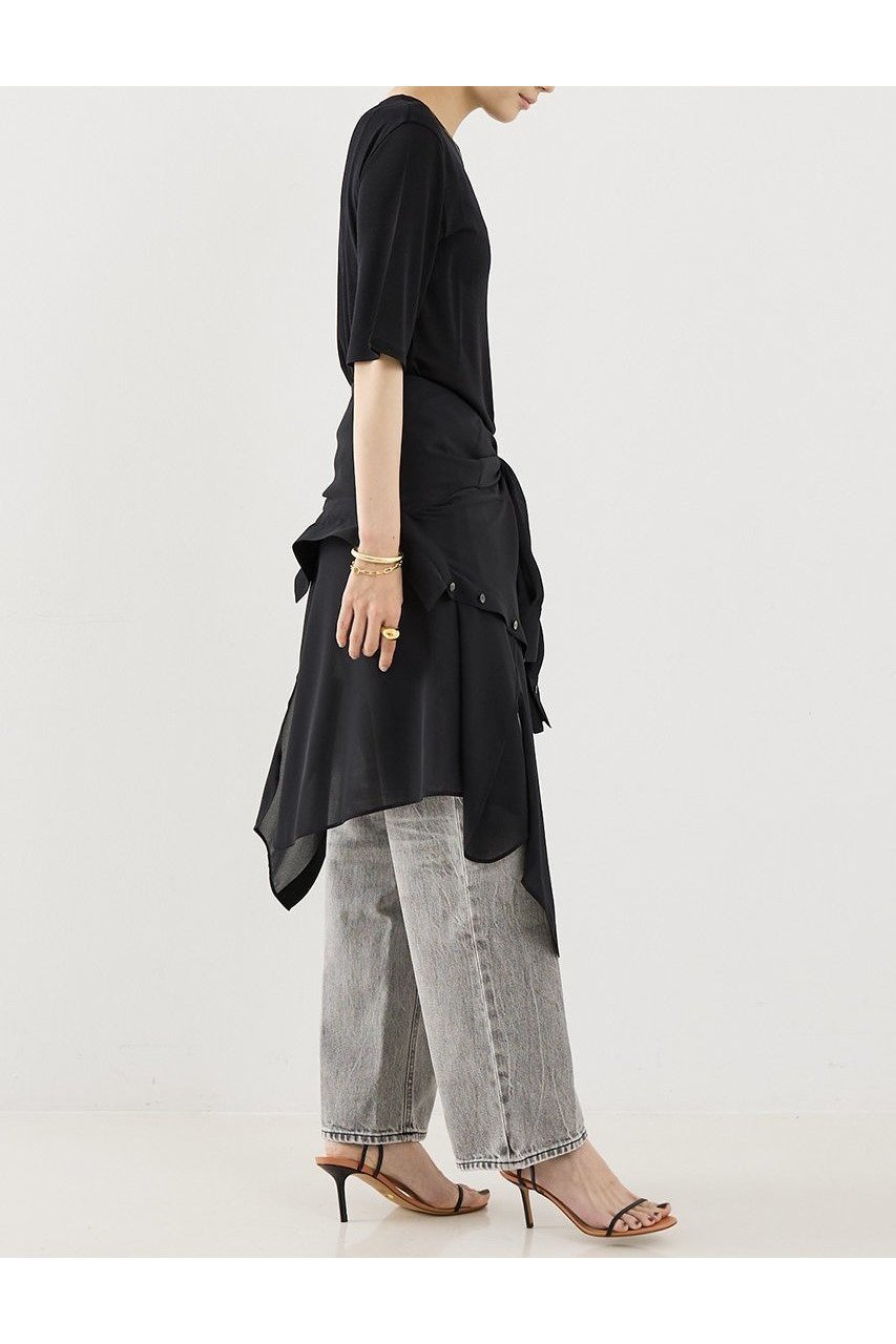 【ザ ストア バイ シー/THE STORE by C】のウォッシャブルシルクTee 人気、トレンドファッション・服の通販 founy(ファニー) 　ファッション　Fashion　レディースファッション　WOMEN　トップス・カットソー　Tops/Tshirt　シャツ/ブラウス　Shirts/Blouses　ロング / Tシャツ　T-Shirts　カットソー　Cut and Sewn　エレガント 上品　Elegant　ショート　Short　シルク　Silk　スリーブ　Sleeve　センター　Center　ドレープ　Drape　プレート　Plate　NEW・新作・新着・新入荷　New Arrivals　洗える　Washable　other-8|ID: prp329100004559148 ipo3291000000032232966
