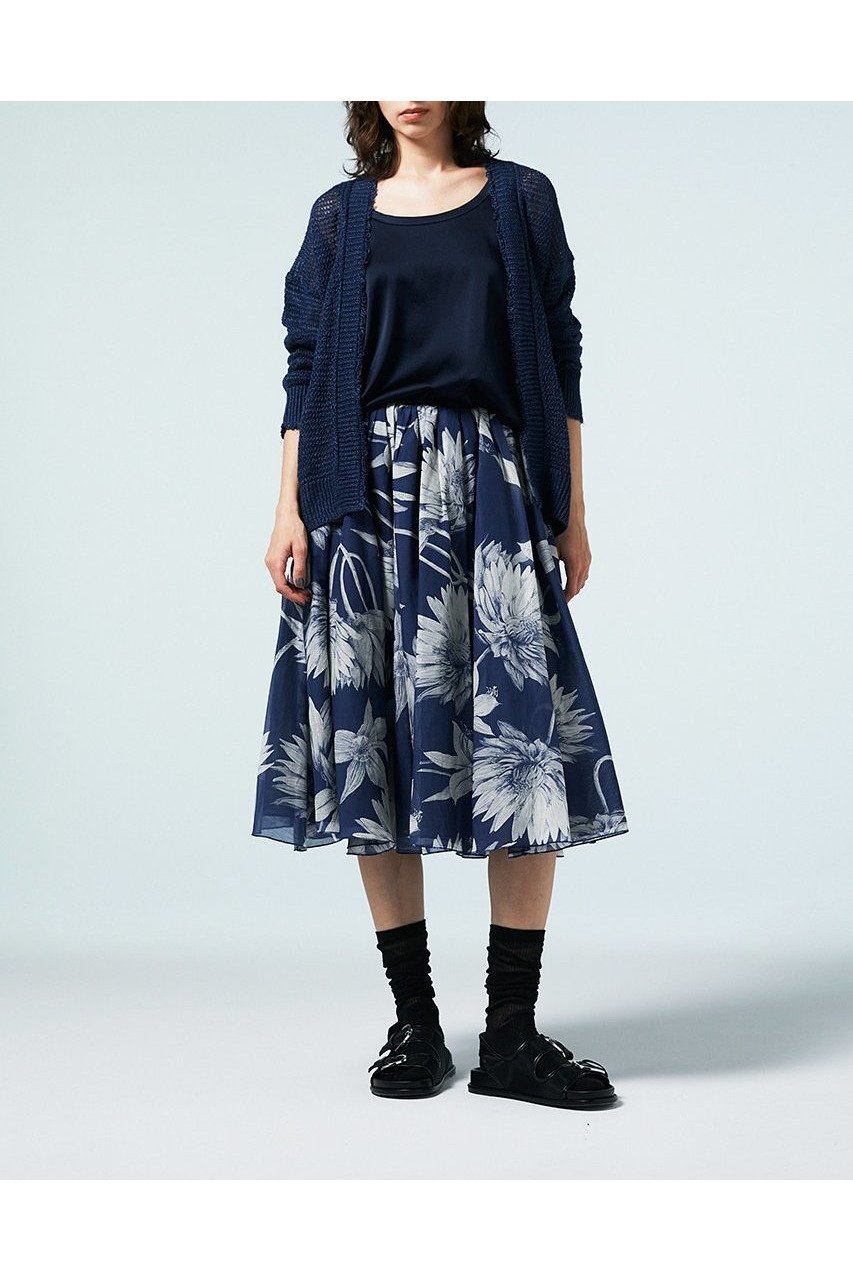 【オーヴィル/EAUVIRE】のギャザーフレアスカート 人気、トレンドファッション・服の通販 founy(ファニー) 　ファッション　Fashion　レディースファッション　WOMEN　スカート　Skirt　Aライン/フレアスカート　Flared A-Line Skirts　おすすめ　Recommend　イタリア　Italy　オーガンジー　Organdy　ギャザー　Gather　シルク　Silk　セットアップ　Set Up　フレア　Flare　プリント　Print　エレガント 上品　Elegant　別注　Special Order　NEW・新作・新着・新入荷　New Arrivals　other-8|ID: prp329100004559149 ipo3291000000032232984