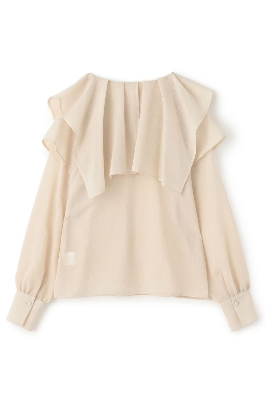 【エストラータ/STRATA】のシアーフリルブラウス 人気、トレンドファッション・服の通販 founy(ファニー) 　ファッション　Fashion　レディースファッション　WOMEN　トップス・カットソー　Tops/Tshirt　シャツ/ブラウス　Shirts/Blouses　おすすめ　Recommend　サマー　Summer　シアー　Sheer　シンプル　Simple　スリーブ　Sleeve　デニム　Denim　バランス　Balance　フェミニン　Feminine　フリル　Frills　フレア　Flare　ボトム　Bottom　ロング　Long　NEW・新作・新着・新入荷　New Arrivals　other-2|ID: prp329100004560490 ipo3291000000032243910