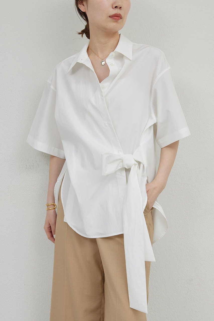 【ガリャルダガランテ/GALLARDAGALANTE】の【HERITANOVUM】タイプライタータイドシャツ 人気、トレンドファッション・服の通販 founy(ファニー) 　ファッション　Fashion　レディースファッション　WOMEN　トップス・カットソー　Tops/Tshirt　シャツ/ブラウス　Shirts/Blouses　ショート　Short　スタンダード　Standard　スリーブ　Sleeve　タイプライター　Typewriter　リボン　Ribbon　NEW・新作・新着・新入荷　New Arrivals　 other-1|ID: prp329100004560541 ipo3291000000032244235
