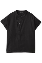 【ミズイロ インド/mizuiro ind】のlinen stand collar shirt シャツ black|ID:prp329100004560568