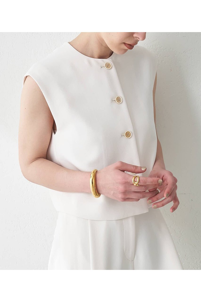 【ウィムガゼット/Whim Gazette】のダブルクロスジレ インテリア・キッズ・メンズ・レディースファッション・服の通販 founy(ファニー) 　ファッション　Fashion　レディースファッション　WOMEN　アウター　Coat Outerwear　ジャケット　Jackets　ギンガム　Gingham　クラシカル　Classical　コンパクト　Compact　シンプル　Simple　ジャケット　Jacket　ストレッチ　Stretch　チェック　Check　ノースリーブ　No Sleeve　ベスト　Vest　ロング　Long　ヴィンテージ　Vintage　吸水　Water Absorption　NEW・新作・新着・新入荷　New Arrivals　オフホワイト|ID: prp329100004560570 ipo3291000000032244449