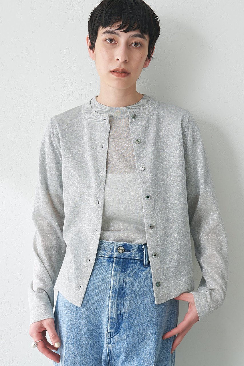 【ウィムガゼット/Whim Gazette】のラメカーディガン インテリア・キッズ・メンズ・レディースファッション・服の通販 founy(ファニー) 　ファッション　Fashion　レディースファッション　Fashion for Women　トップス・カットソー　Cut & Sew Tops　ニット　Knit Tops & Sweaters　カーディガン・羽織り　Layered Style Cardigans　おすすめ　Recommended / Our Picks　アンサンブル　Ensemble Set　インナー　Innerwear　カーディガン　Cardigan, Knitwear　シアー　Sheer, See-Through　シルバー　Silver, Metallic Silver　ジャケット　Jacket, Outerwear　プレーン　Plain, Simple　エレガント 上品　Elegant　夏　Summer　シルバー|ID: prp329100004560572 ipo3291000000032813732