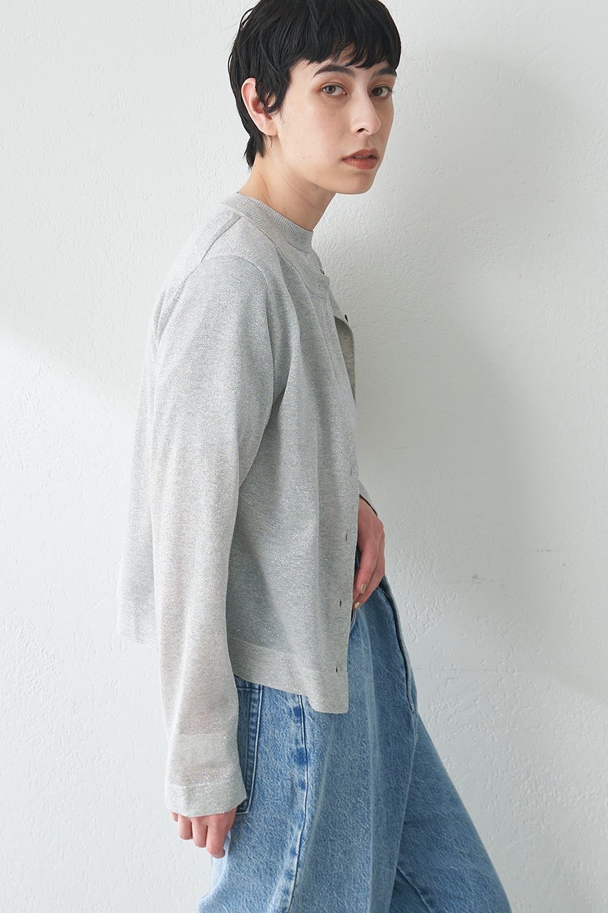 【ウィムガゼット/Whim Gazette】のラメカーディガン 人気、トレンドファッション・服の通販 founy(ファニー) 　ファッション　Fashion　レディースファッション　Fashion for Women　トップス・カットソー　Cut & Sew Tops　ニット　Knit Tops & Sweaters　カーディガン・羽織り　Layered Style Cardigans　おすすめ　Recommended / Our Picks　アンサンブル　Ensemble Set　インナー　Innerwear　カーディガン　Cardigan, Knitwear　シアー　Sheer, See-Through　シルバー　Silver, Metallic Silver　ジャケット　Jacket, Outerwear　プレーン　Plain, Simple　エレガント 上品　Elegant　夏　Summer　other-4|ID: prp329100004560572 ipo3291000000032813735
