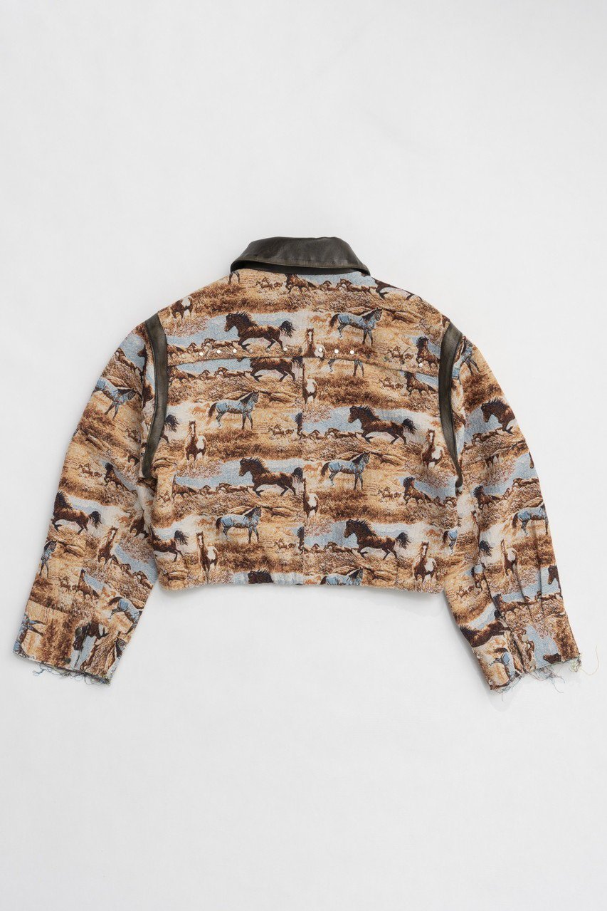 【プランク プロジェクト/PRANK PROJECT】のホースジャガードショートブルゾン / Hose Jacquard Short Blouson 人気、トレンドファッション・服の通販 founy(ファニー) 　ファッション　Fashion　レディースファッション　WOMEN　アウター　Coat Outerwear　ジャケット　Jackets　ブルゾン　Blouson/Jackets　おすすめ　Recommend　コンパクト　Compact　ショルダー　Shoulder　ショート　Short　ジャケット　Jacket　スタッズ　Studs　タイトスカート　Tight Skirt　バランス　Balance　フェイクレザー　Faux Leather　ブルゾン　Blouson　ボトム　Bottom　ヴィンテージ　Vintage　other-4|ID: prp329100004560576 ipo3291000000032244506