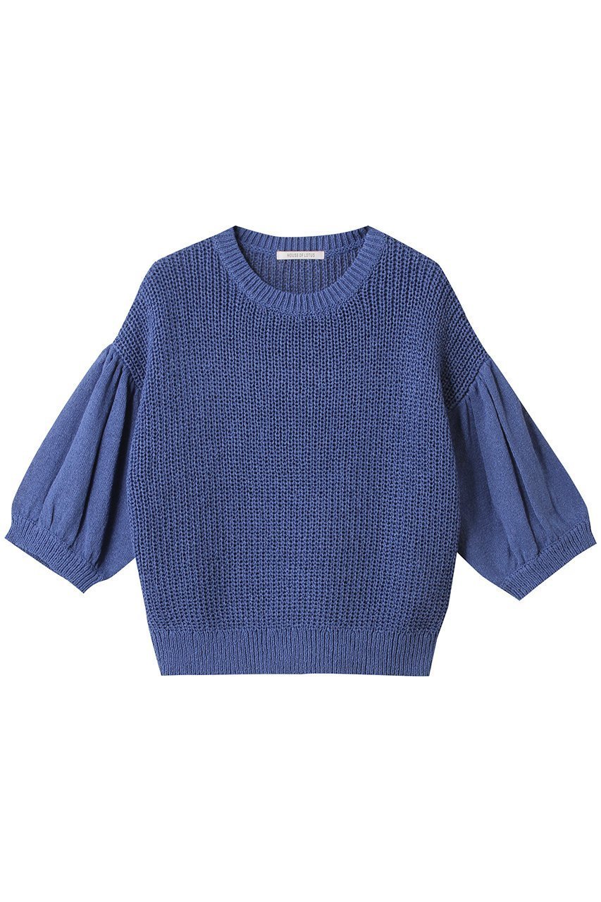 【ハウス オブ ロータス/HOUSE OF LOTUS】のペーパーポリエステルパフスリーブプルオーバー インテリア・キッズ・メンズ・レディースファッション・服の通販 founy(ファニー) 　ファッション　Fashion　レディースファッション　WOMEN　トップス・カットソー　Tops/Tshirt　ニット　Knit Tops　プルオーバー　Pullover　インナー　Inner　ジャケット　Jacket　スリーブ　Sleeve　ペーパー　Paper　NEW・新作・新着・新入荷　New Arrivals　ブルー|ID: prp329100004560577 ipo3291000000032244514