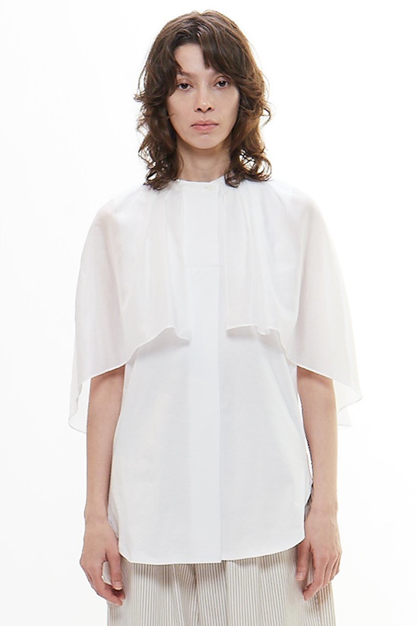 【プレインピープル/PLAIN PEOPLE】のサイロプレミアムドッキングブラウス 人気、トレンドファッション・服の通販 founy(ファニー) 　ファッション　Fashion　レディースファッション　Fashion for Women　トップス・カットソー　Cut & Sew Tops　シャツ・ブラウス・オフィスカジュアル　Elegant Blouses & Button-Ups　おすすめ　Recommended / Our Picks　オーガンジー　Organza Fabric　ショート　Short, Short Length　スリーブ　Sleeve, Long Sleeve / Short Sleeve　ドッキング　Docking, Mixed Material　ノースリーブ　Sleeveless, No-Sleeve　バランス　Balance, Style Balance　新作・新入荷　New Arrivals / New In　 other-1|ID: prp329100004560602 ipo3291000000032814102