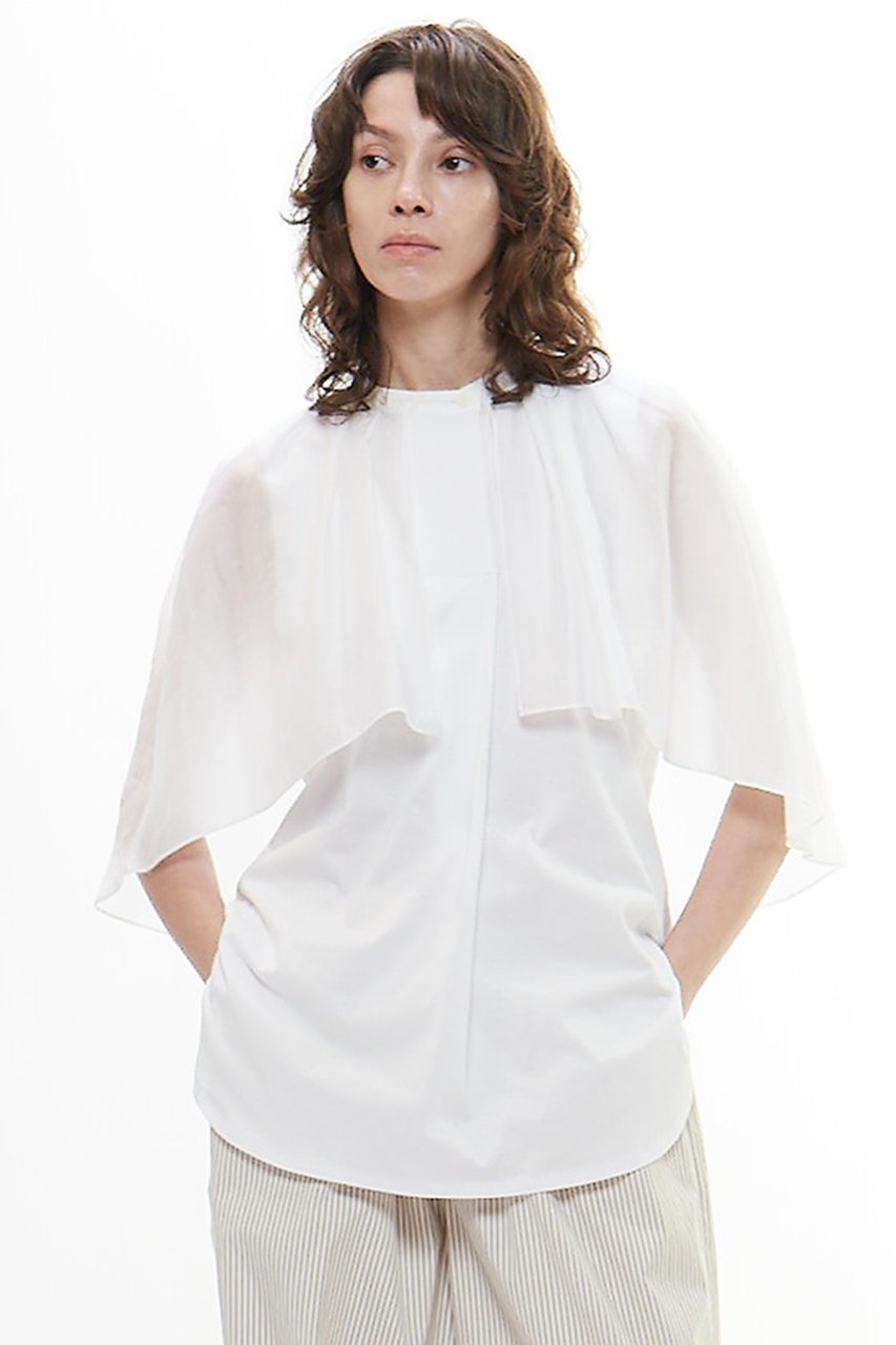 【プレインピープル/PLAIN PEOPLE】のサイロプレミアムドッキングブラウス 人気、トレンドファッション・服の通販 founy(ファニー) 　ファッション　Fashion　レディースファッション　Fashion for Women　トップス・カットソー　Cut & Sew Tops　シャツ・ブラウス・オフィスカジュアル　Elegant Blouses & Button-Ups　おすすめ　Recommended / Our Picks　オーガンジー　Organza Fabric　ショート　Short, Short Length　スリーブ　Sleeve, Long Sleeve / Short Sleeve　ドッキング　Docking, Mixed Material　ノースリーブ　Sleeveless, No-Sleeve　バランス　Balance, Style Balance　新作・新入荷　New Arrivals / New In　other-7|ID: prp329100004560602 ipo3291000000032814109