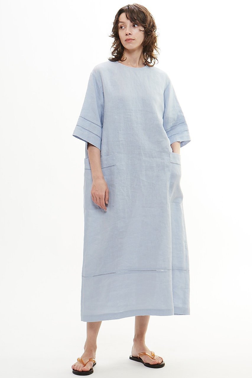 【プレインピープル/PLAIN PEOPLE】のキャンブリックリネンダブルピコット刺繍ワンピース 人気、トレンドファッション・服の通販 founy(ファニー) 　ファッション　Fashion　レディースファッション　Fashion for Women　ワンピース　Dresses　チュニック　Tunic Tops & Dresses　ダブル　Double, Double-Breasted　チュニック　Tunic, Long Top　ドロップ　Drop Shoulder, Dropped Style　ポケット　Pocket, Pocket Detail　リネン　Linen, Linen Fabric　ロング　Long, Long-Length　半袖　Short Sleeve, Half Sleeve　新作・新入荷　New Arrivals / New In　other-7|ID: prp329100004560603 ipo3291000000032814117