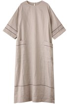 【プレインピープル/PLAIN PEOPLE】のキャンブリックリネンダブルピコット刺繍ワンピース ライトベージュ|ID:prp329100004560603