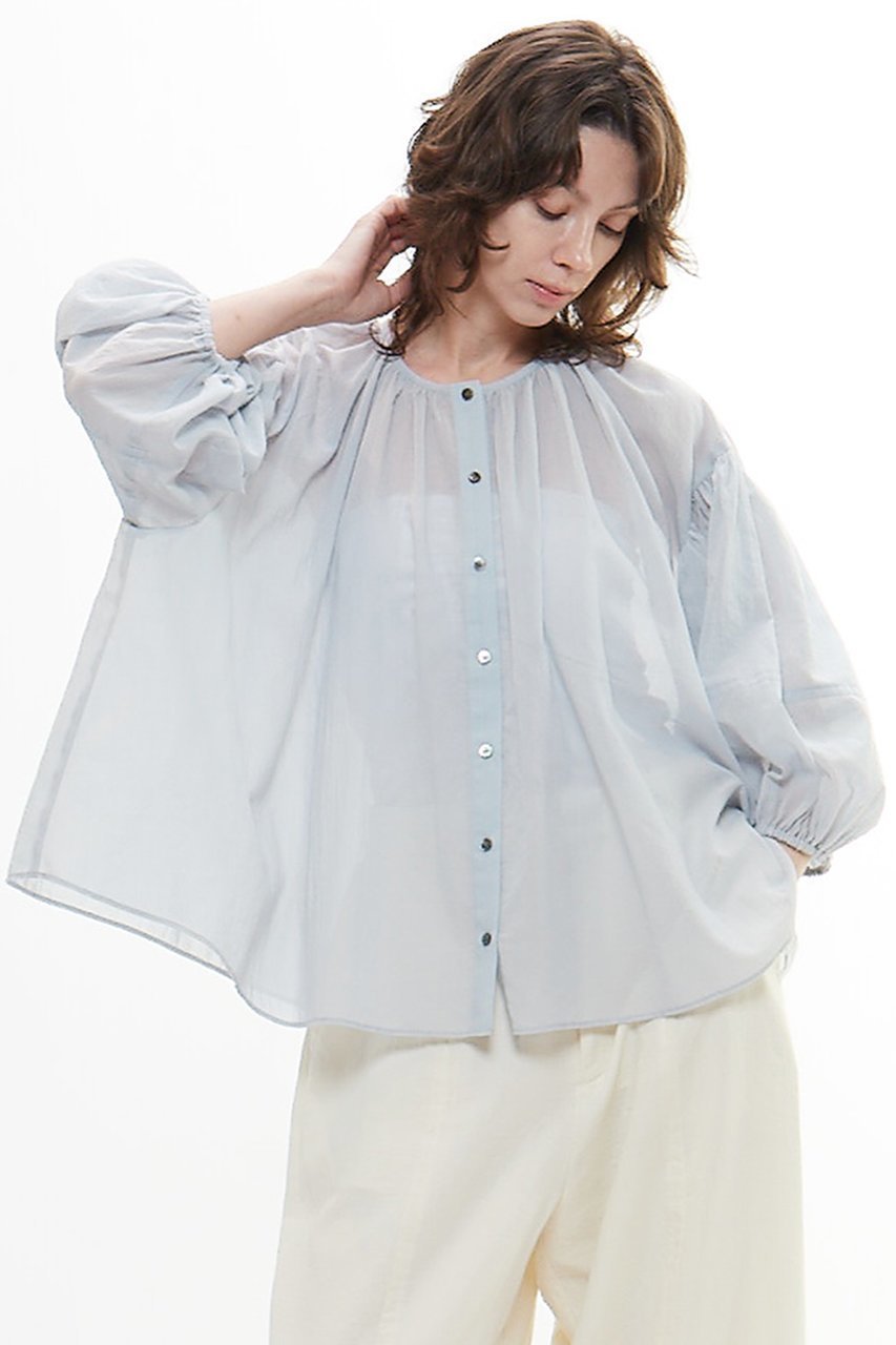 【プレインピープル/PLAIN PEOPLE】のボイルギャザーブラウス 人気、トレンドファッション・服の通販 founy(ファニー) 　ファッション　Fashion　レディースファッション　WOMEN　トップス・カットソー　Tops/Tshirt　シャツ/ブラウス　Shirts/Blouses　ギャザー　Gather　スリーブ　Sleeve　ロング　Long　NEW・新作・新着・新入荷　New Arrivals　other-4|ID: prp329100004560607 ipo3291000000032244828