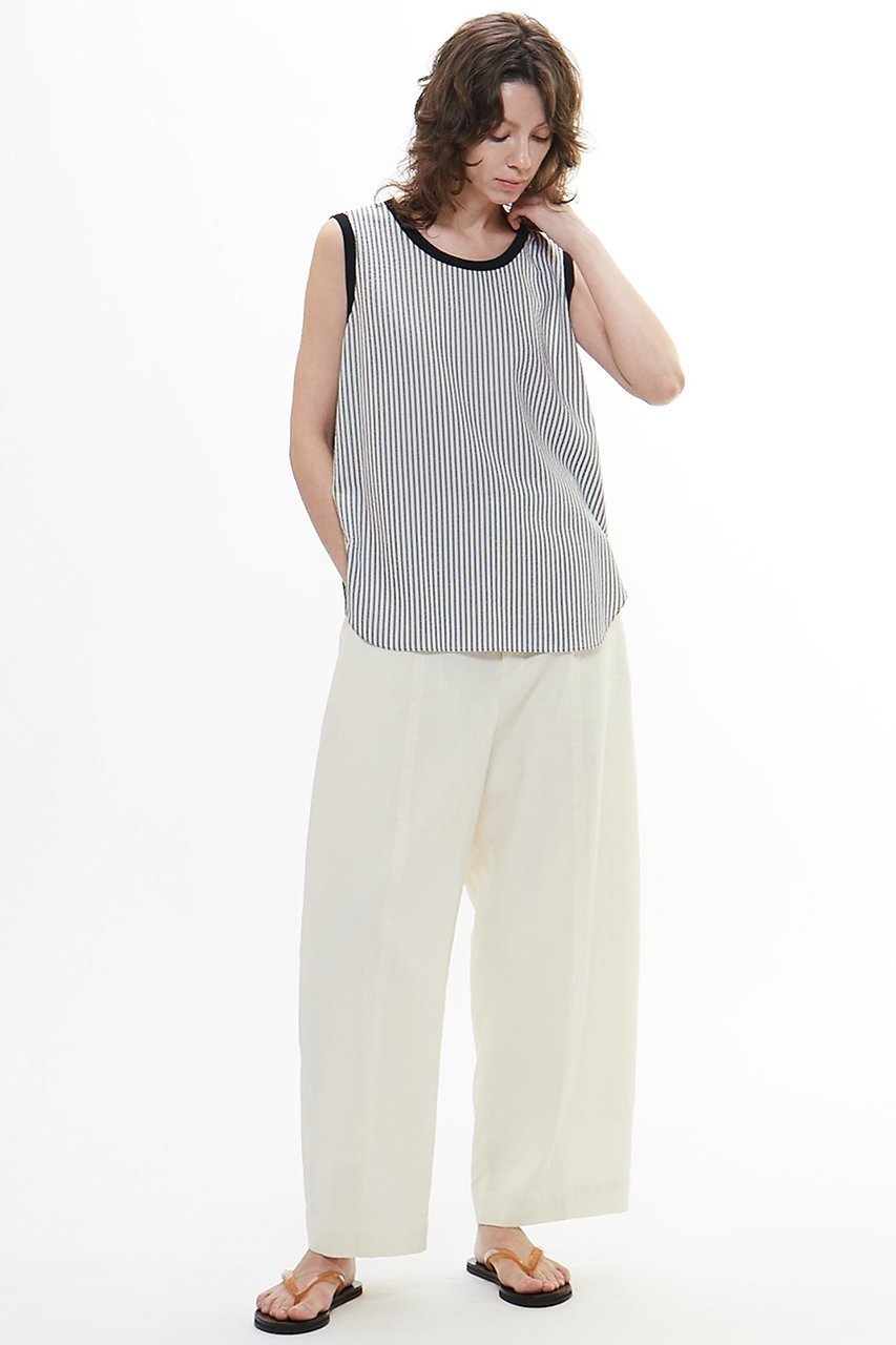【プレインピープル/PLAIN PEOPLE】のダブルガーゼカーブパンツ インテリア・キッズ・メンズ・レディースファッション・服の通販 founy(ファニー) 　ファッション　Fashion　レディースファッション　Fashion for Women　パンツ　Pants & Trousers　ダブル　Double, Double-Breasted　フィット　Fit, Slim Fit　フォルム　Silhouette, Form　ワッシャー　Washer, Crinkled Finish　アイボリー|ID: prp329100004560610 ipo3291000000032814155