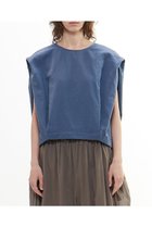 【プレインピープル/PLAIN PEOPLE】のダブルガーゼコクーンシルエットショート丈トップス ブルーグレー|ID: prp329100004560611 ipo3291000000032244854