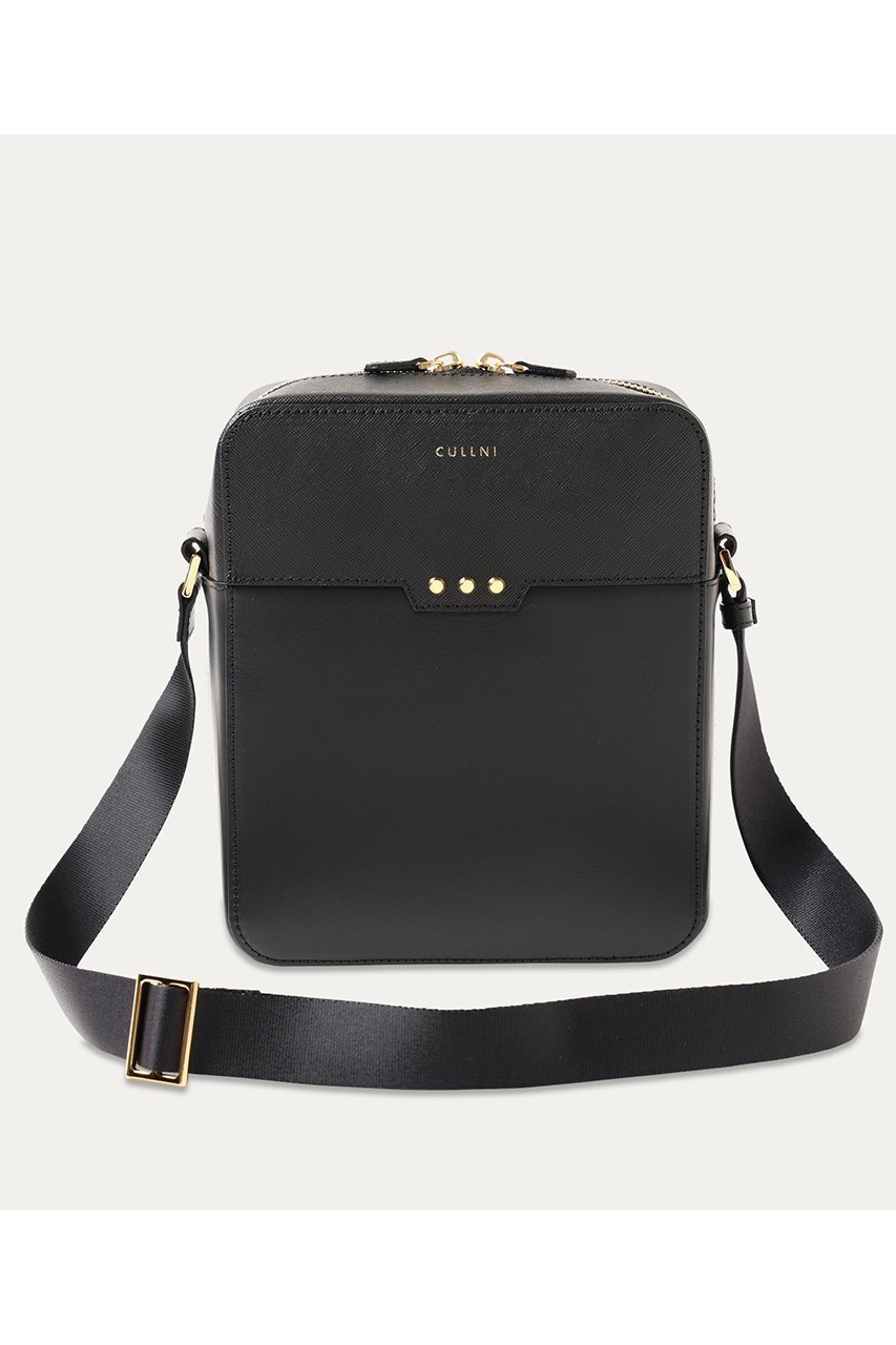 【クルニ/CULLNI】のSquare Leather ショルダーバッグ インテリア・キッズ・メンズ・レディースファッション・服の通販 founy(ファニー) 　ファッション　Fashion　レディースファッション　Fashion for Women　バッグ　Bags　ユニセックス　Unisex, Genderless　スタイリッシュ　Stylish, Fashionable　スタッズ　Studs, Metal Accents　スマート　Smart, Elegant　ポケット　Pocket, Pocket Detail　財布　Wallet, Purse　ブラック|ID: prp329100004560640 ipo3291000000035865950