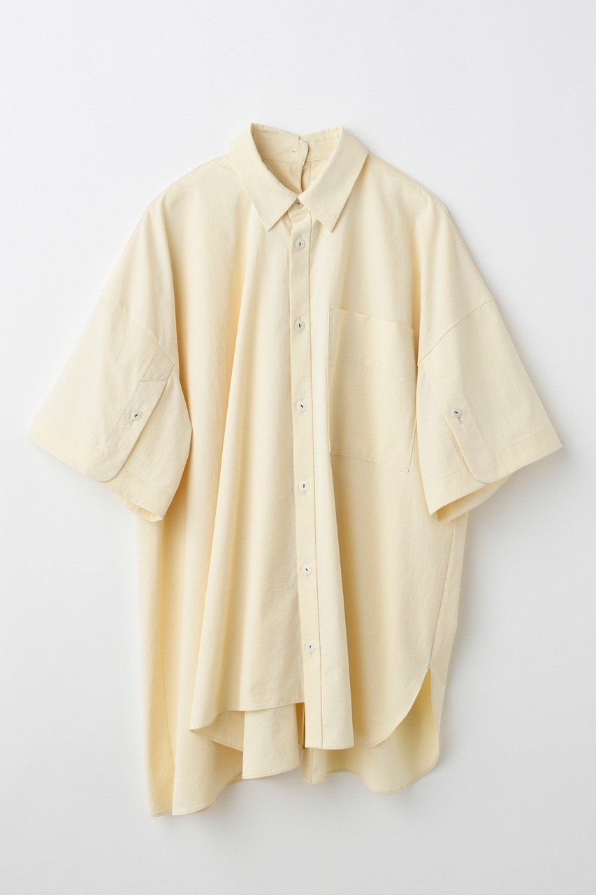 【ナゴンスタンス/nagonstans】のソフトタイプライター アシンメトリー SH/シャツ 人気、トレンドファッション・服の通販 founy(ファニー) 　ファッション　Fashion　レディースファッション　Fashion for Women　トップス・カットソー　Cut & Sew Tops　シャツ・ブラウス・オフィスカジュアル　Elegant Blouses & Button-Ups　アシンメトリー　Asymmetrical Style　ショート　Short, Short Length　スリーブ　Sleeve, Long Sleeve / Short Sleeve　タイプライター　Typewriter Fabric, Crisp Cotton　フレア　Flare, Flared　 other-1|ID: prp329100004562011 ipo3291000000035764144