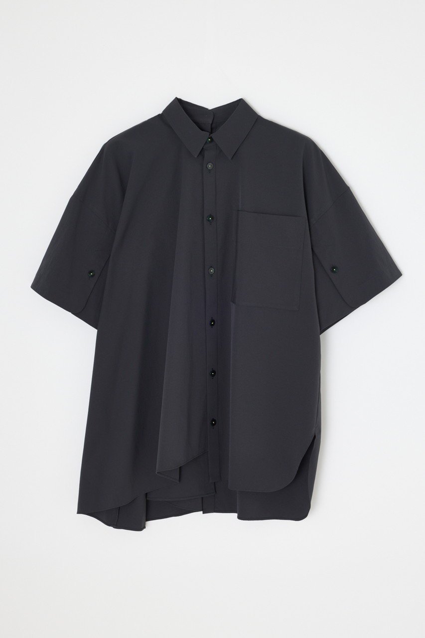 【ナゴンスタンス/nagonstans】のソフトタイプライター アシンメトリー SH/シャツ インテリア・キッズ・メンズ・レディースファッション・服の通販 founy(ファニー) 　ファッション　Fashion　レディースファッション　Fashion for Women　トップス・カットソー　Cut & Sew Tops　シャツ・ブラウス・オフィスカジュアル　Elegant Blouses & Button-Ups　アシンメトリー　Asymmetrical Style　ショート　Short, Short Length　スリーブ　Sleeve, Long Sleeve / Short Sleeve　タイプライター　Typewriter Fabric, Crisp Cotton　フレア　Flare, Flared　Cement|ID: prp329100004562011 ipo3291000000035764151