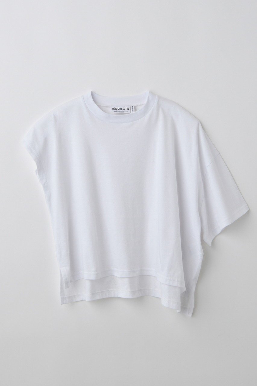 【ナゴンスタンス/nagonstans】のハイゲージソフト天竺 アンバランスT/SH Tシャツ インテリア・キッズ・メンズ・レディースファッション・服の通販 founy(ファニー) 　ファッション　Fashion　レディースファッション　Fashion for Women　トップス・カットソー　Cut & Sew Tops　シャツ・ブラウス・オフィスカジュアル　Elegant Blouses & Button-Ups　ロングTシャツ・Tシャツ　Longline T-Shirts & Tees　カットソー・ベーシックTシャツ　Cut-and-Sewn Tops / Stretch Tees & Basics　アシンメトリー　Asymmetrical Style　ショート　Short, Short Length　シンプル　Simple, Minimal　スリーブ　Sleeve, Long Sleeve / Short Sleeve　Salt|ID: prp329100004562019 ipo3291000000035764173
