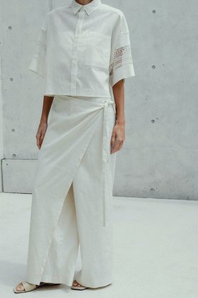 【ハー/HER.】 フロントラップワイドパンツ人気、トレンドファッション・服の通販 founy(ファニー) ファッション Fashion レディースファッション WOMEN パンツ Pants おすすめ Recommend シンプル Simple フロント Front ボトム Bottom リネン Linen リボン Ribbon |ID:prp329100004562027