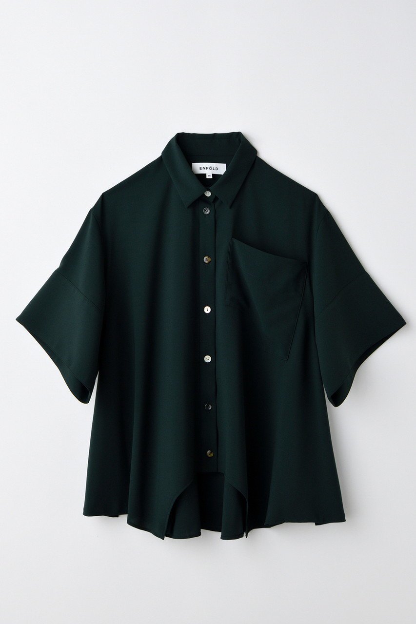 【エンフォルド/ENFOLD】の【6/4 12:00販売開始】HALL SHIRT/シャツ インテリア・キッズ・メンズ・レディースファッション・服の通販 founy(ファニー) 　ファッション　Fashion　レディースファッション　WOMEN　トップス・カットソー　Tops/Tshirt　シャツ/ブラウス　Shirts/Blouses　ショート　Short　スリーブ　Sleeve　ドレープ　Drape　エレガント 上品　Elegant　今季　This Season　NEW・新作・新着・新入荷　New Arrivals　ダークグリーン|ID: prp329100004562033 ipo3291000000032256921