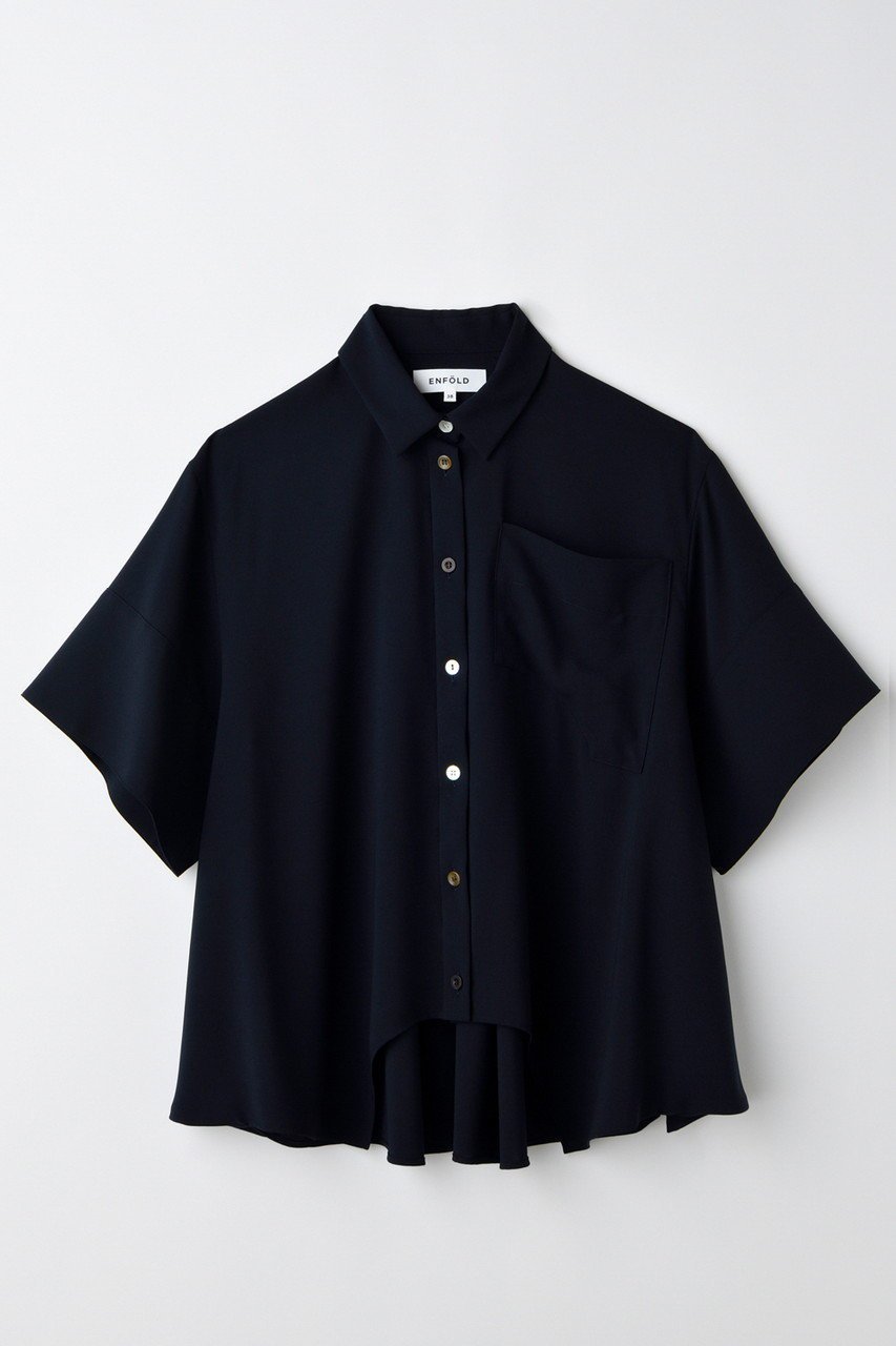 【エンフォルド/ENFOLD】の【6/4 12:00販売開始】HALL SHIRT/シャツ インテリア・キッズ・メンズ・レディースファッション・服の通販 founy(ファニー) 　ファッション　Fashion　レディースファッション　WOMEN　トップス・カットソー　Tops/Tshirt　シャツ/ブラウス　Shirts/Blouses　ショート　Short　スリーブ　Sleeve　ドレープ　Drape　エレガント 上品　Elegant　今季　This Season　NEW・新作・新着・新入荷　New Arrivals　ダークネイビー|ID: prp329100004562033 ipo3291000000032256922