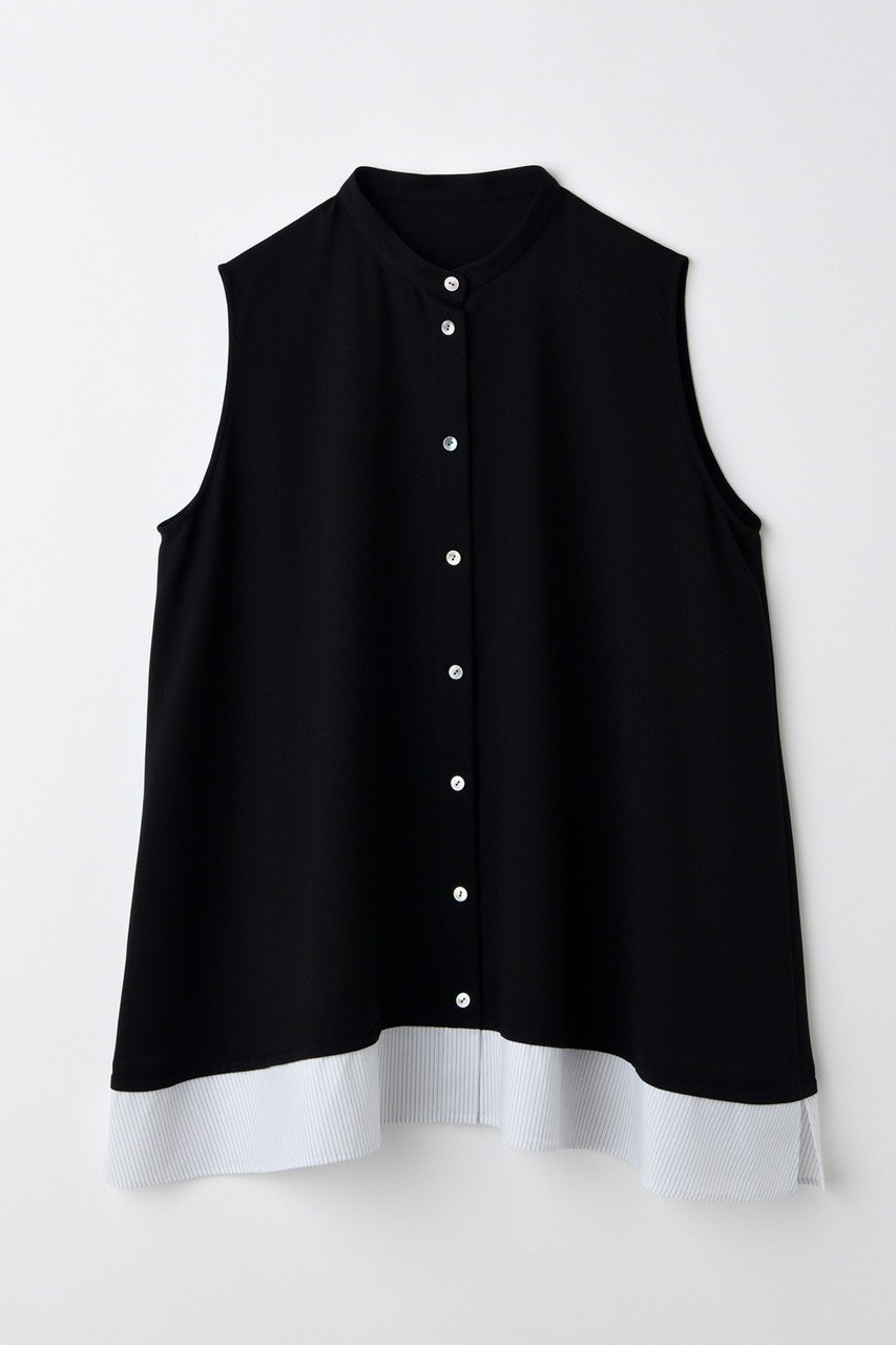 【エンフォルド/ENFOLD】の【6/4 12:00販売開始】LAYERED A-LINE TANK-TOPS/タンクトップ インテリア・キッズ・メンズ・レディースファッション・服の通販 founy(ファニー) 　ファッション　Fashion　レディースファッション　WOMEN　トップス・カットソー　Tops/Tshirt　キャミソール / ノースリーブ　No Sleeves　シャツ/ブラウス　Shirts/Blouses　スリーブ　Sleeve　タンク　Tank　ノースリーブ　No Sleeve　エレガント 上品　Elegant　NEW・新作・新着・新入荷　New Arrivals　ブラック|ID: prp329100004562035 ipo3291000000032256929