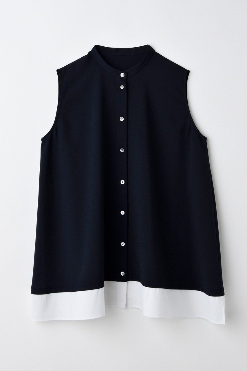 【エンフォルド/ENFOLD】のLAYERED A-LINE TANK-TOPS/タンクトップ インテリア・キッズ・メンズ・レディースファッション・服の通販 founy(ファニー) 　ファッション　Fashion　レディースファッション　Fashion for Women　トップス・カットソー　Cut & Sew Tops　キャミソール&ノースリーブ　Camisoles & Sleeveless Tops　シャツ・ブラウス・オフィスカジュアル　Elegant Blouses & Button-Ups　スリーブ　Sleeve, Long Sleeve / Short Sleeve　タンク　Tank Top, Sleeveless Top　ノースリーブ　Sleeveless, No-Sleeve　エレガント 上品　Elegant　ダークネイビー|ID: prp329100004562035 ipo3291000000035621814