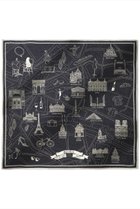 【アロー/aLORS】の【5/30 21:00販売開始】Foulard Ex-libris Paris x aLORS -une collaboration d exception ダークネイビーx アイボリー|ID: prp329100004562046 ipo3291000000032257000